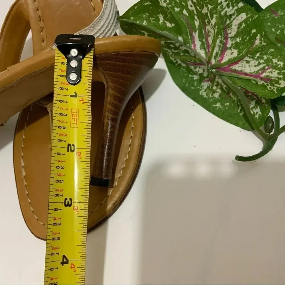 ERIC JAVITS' NEW YORK Brown & Gold Sandals 8.5 N